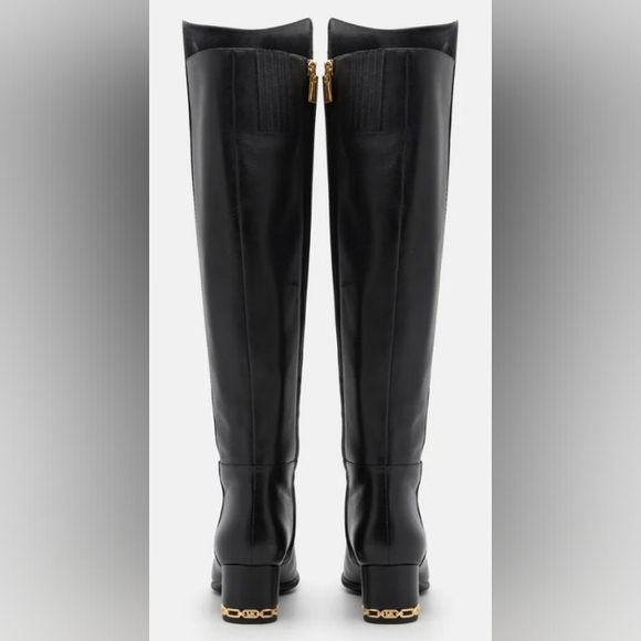 Glam 11 Holiday Baddie Black Moto Leather Flex Calf Riding Tall Boots New - Picture 6 of 9